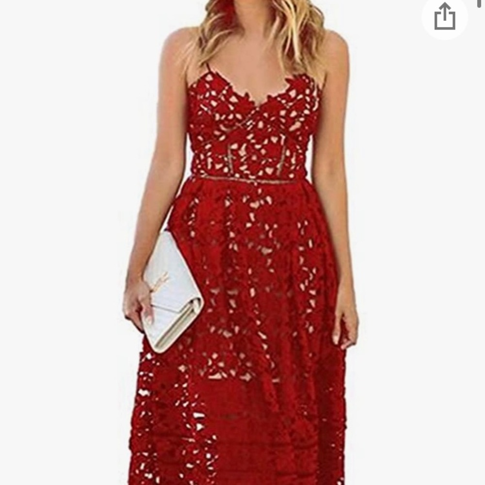 Red dress.